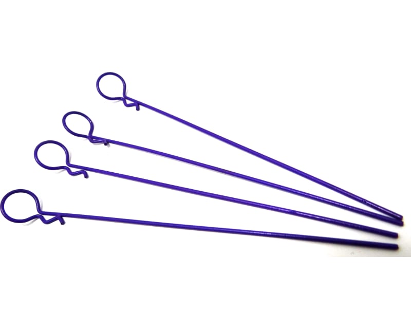 Purple bent Body Clips 122.6mm long 1.3mm wire (4)