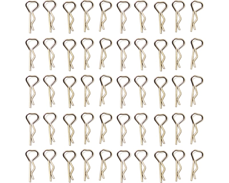 chrome Triangle Bend Body Clips (50)
