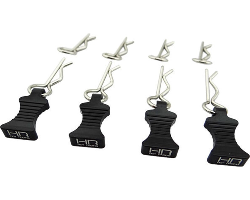 Black bent Body Clips 21mm long 1.6mm wire (8)