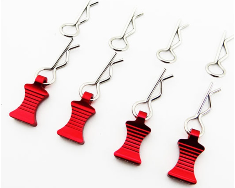 1:10 Red Aluminum EZ Pulls (4) Body Clips (8)
