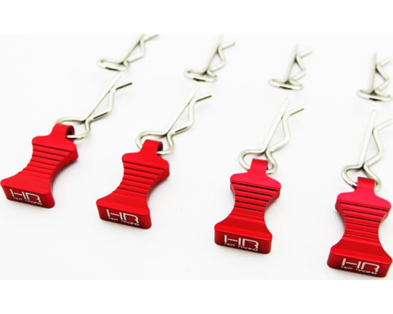 1:10 Red Aluminum EZ Pulls (4) Body Clips (8)