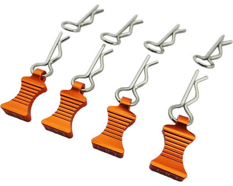 Silver bent Body Clips 22.4mm long 1.3mm wire (4)