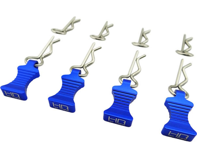 Blue bent EZ-Pull Body Clips 21.1mm long 1mm wire (4)