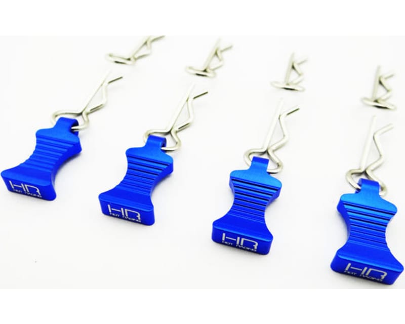 Blue bent EZ-Pull Body Clips 21.1mm long 1mm wire (4)