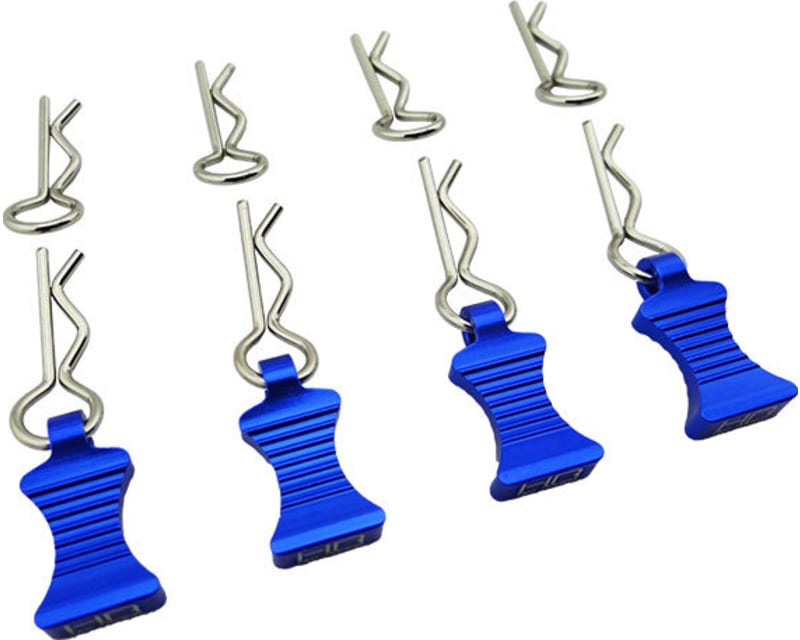 Blue bent EZ-Pull Body Clips 21.1mm long 1mm wire (4)