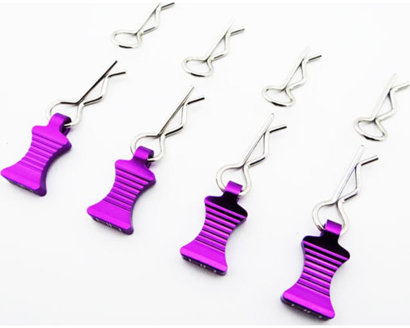 Silver bent Body Clips 21.5mm long .8mm wire (4)