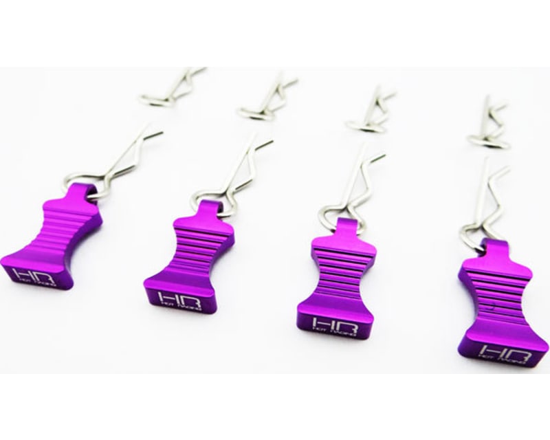 Silver bent Body Clips 21.5mm long .8mm wire (4)