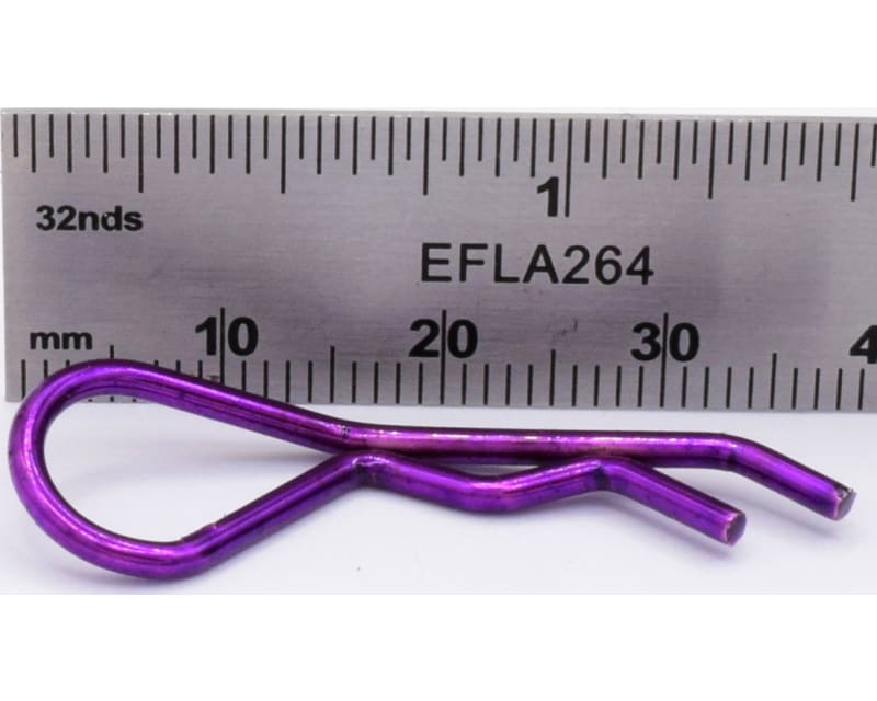 Purple bent Body Clips 35.7mm long 1.8mm wire (10)