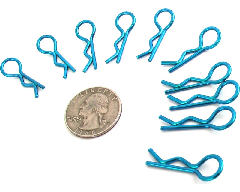 discontinued Blue Chrome Loop Bent Body Clips