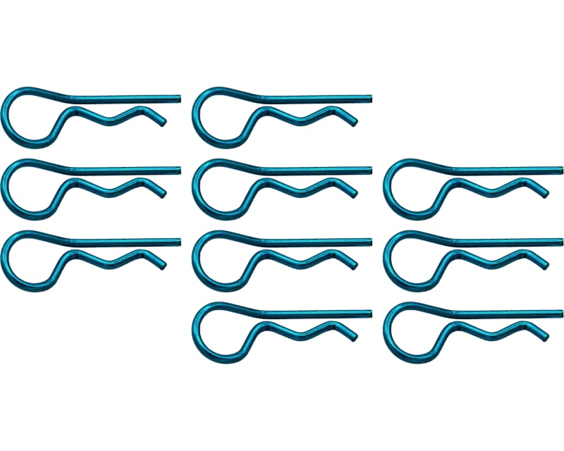 Blue bent Body Clips 27.6mm long 1.42mm wire (8)