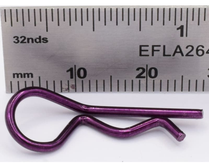 Purple bent Body Clips 28mm long 1.4mm wire (10)