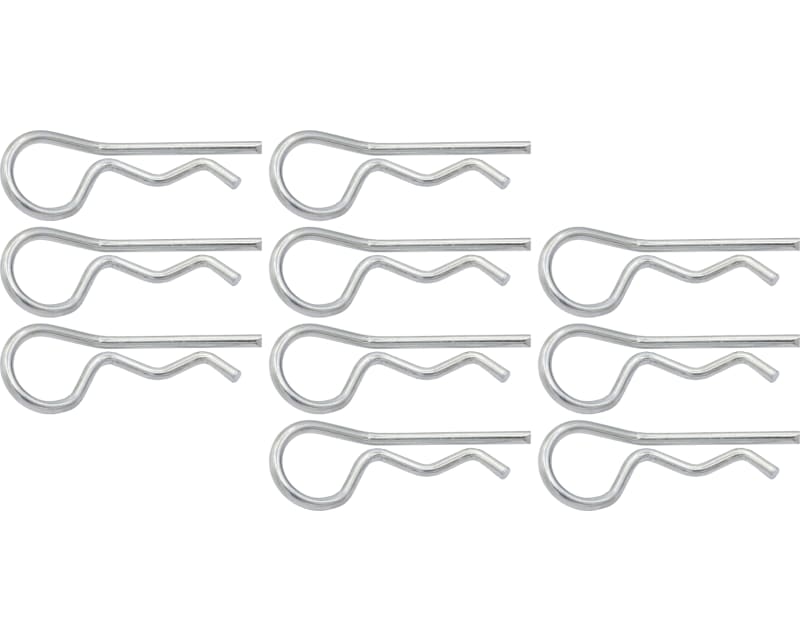 Silver bent Body Clips 26.7mm long 4.3mm wire (10)