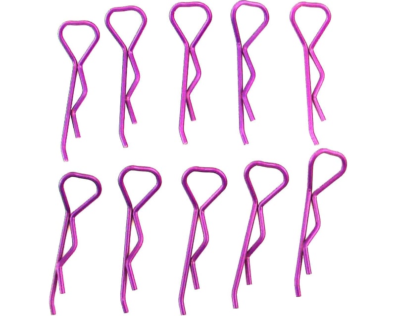 Purple bent Body Clips 43mm long 1.5mm wire (10)