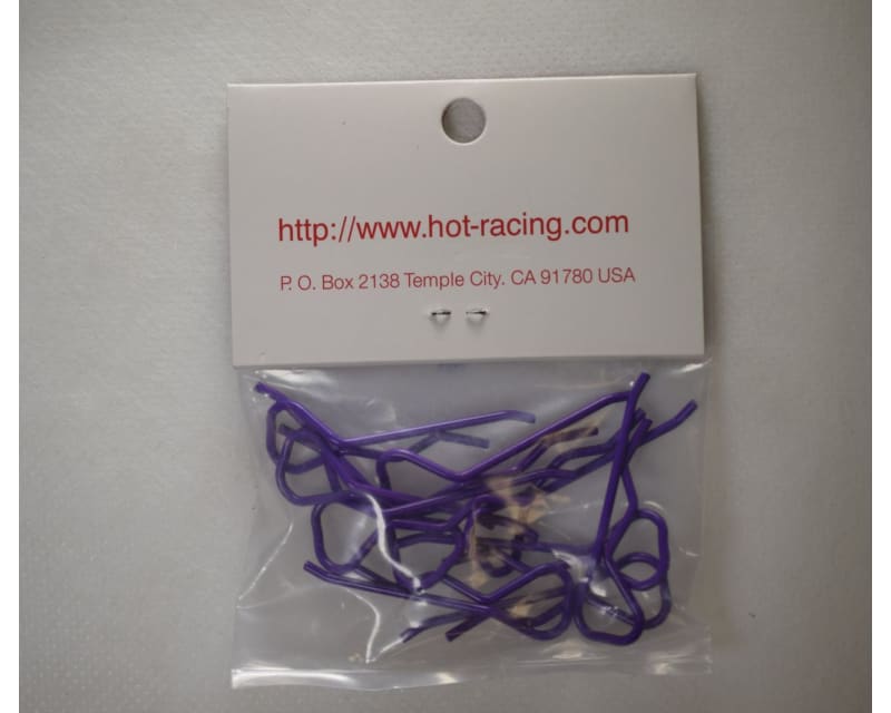 Purple bent Body Clips 43mm long 1.5mm wire (10)