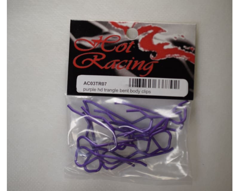 Purple bent Body Clips 43mm long 1.5mm wire (10)