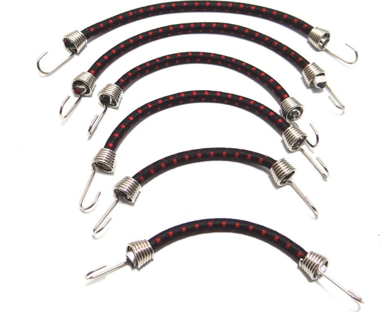 1:10 Scale elastic cord Set (6) Black W/ Red