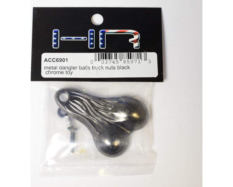 Metal Dangler Balls Truck Nuts (black chrome) (toy)