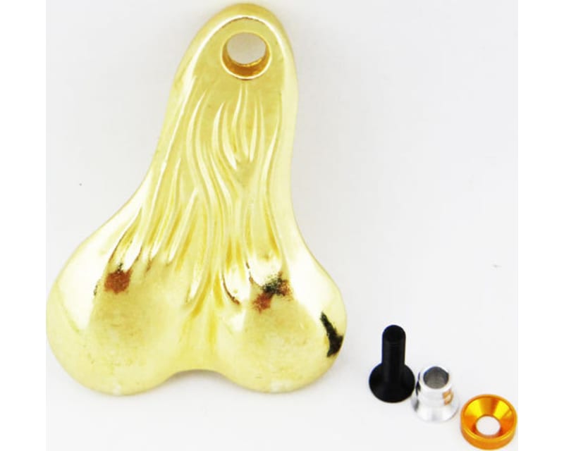 Tap to zoom discontinued Metal Dangler Balls Truck Nuts (Gold) (toy)