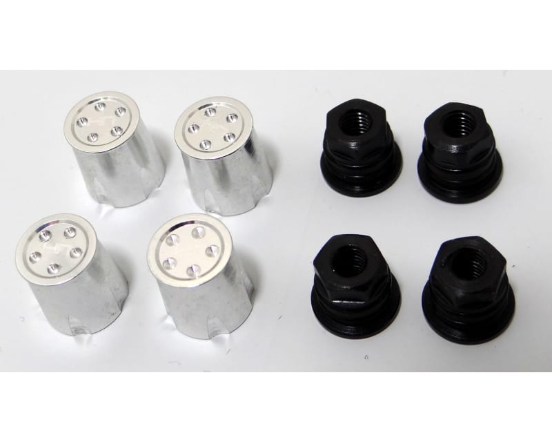 discontinued Aluminum Wheel Nut Caps and M4 Nuts (Silver)(4) - F