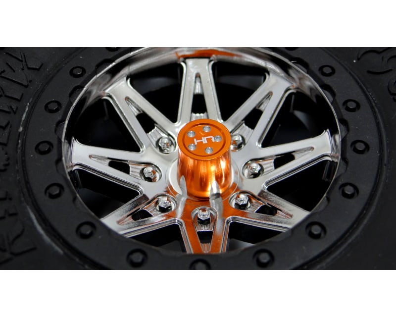 Aluminum Wheels Nut Caps and M4 Nuts (Orange)(4) - Flat Head