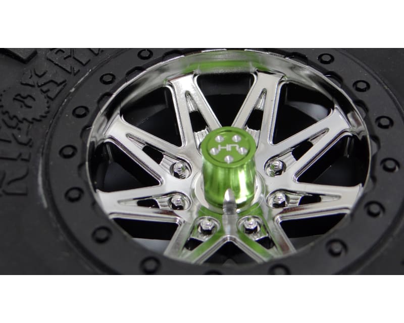 Aluminum Wheels Nut Caps and M4 Nuts (Green)(4) - Flat Head