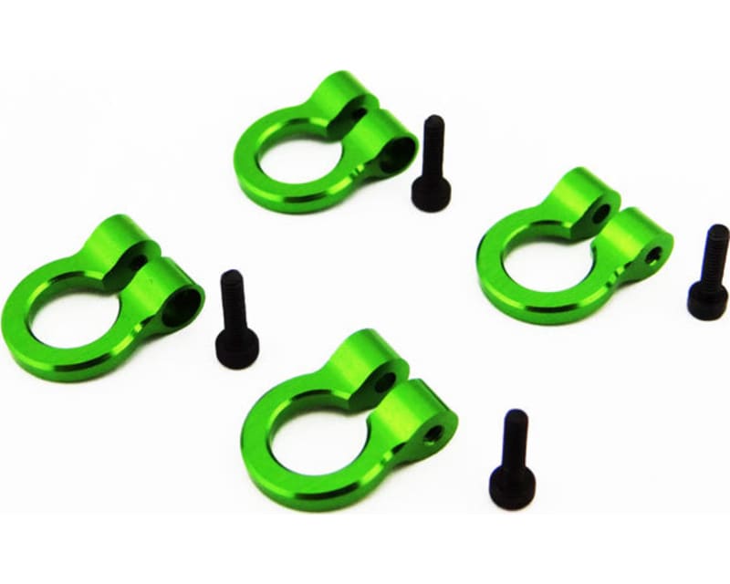 1:10 Scale Aluminum Green Tow Shackle D-Rings (4)