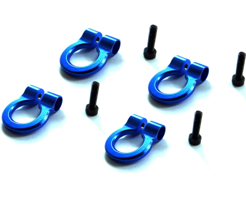 1:10 Scale Aluminum Blue Tow Shackle D-Rings (4)