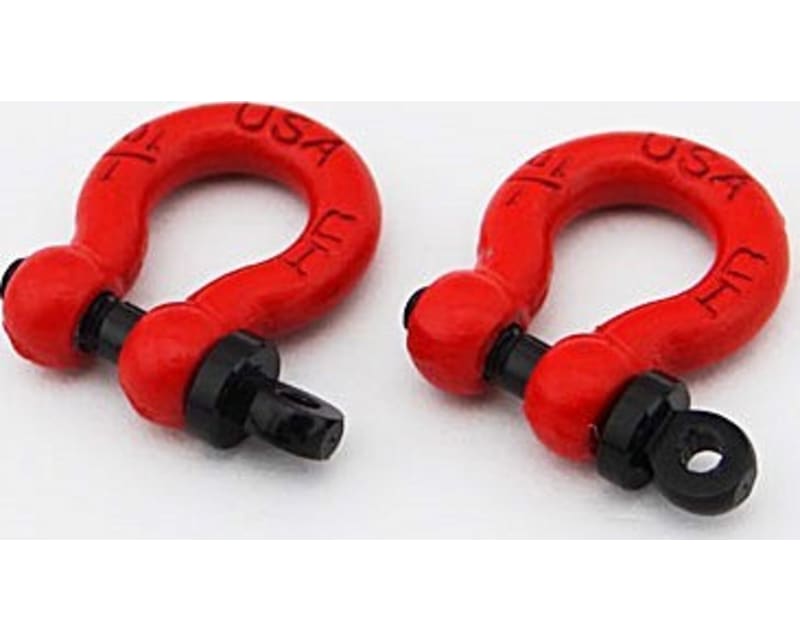 1:10 Scale Red Tow Shackle D-Rings (2)