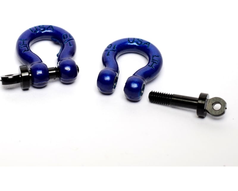 1:10 Scale Aluminum Blue Tow Shackle D-Rings (2)
