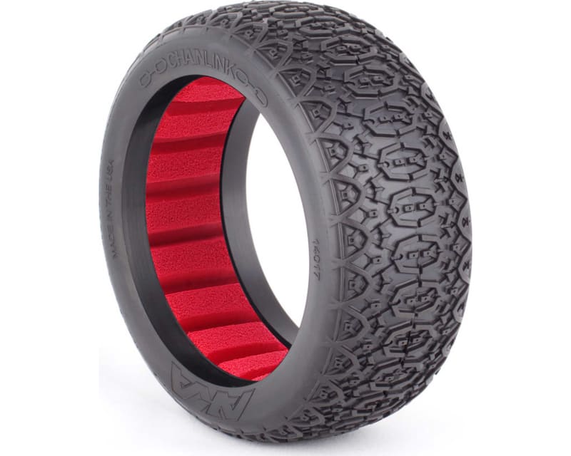 1/8 Buggy Chainlink Clay Tire w/ Red Insert 2