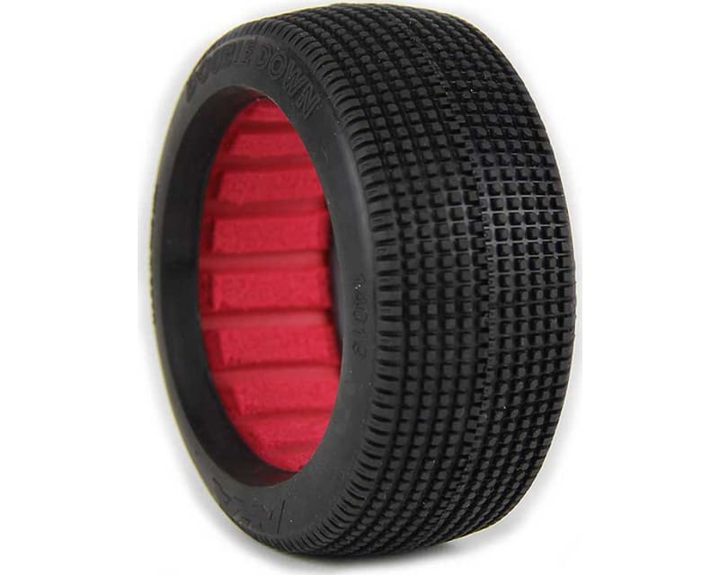 Tap to zoom 1/8 Buggy Double Down Soft Tire w/ Red Insert 2