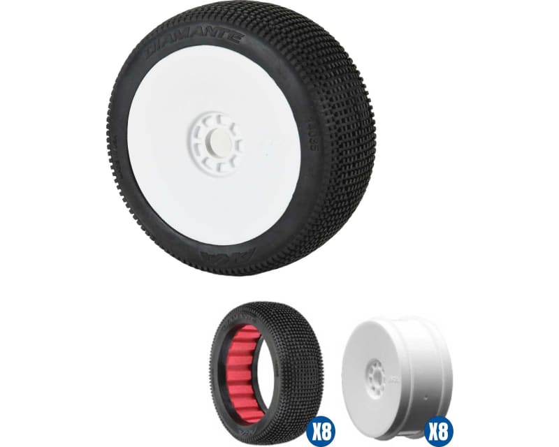 Diamante SSLW Off-Road 1:8 Buggy Tire Racer Bundle White
