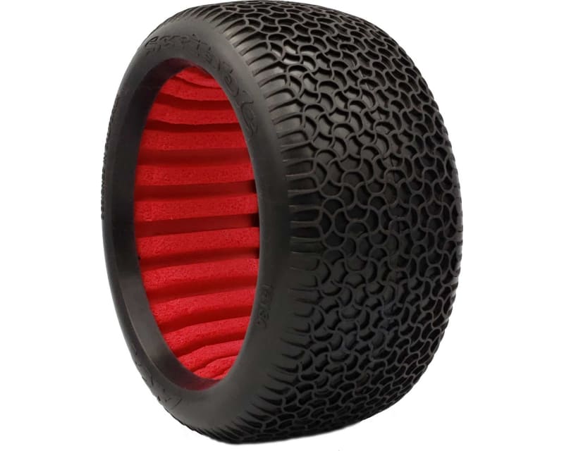 1/8 EVO Scribble Super Soft Tires Red Inserts (2): Truggy