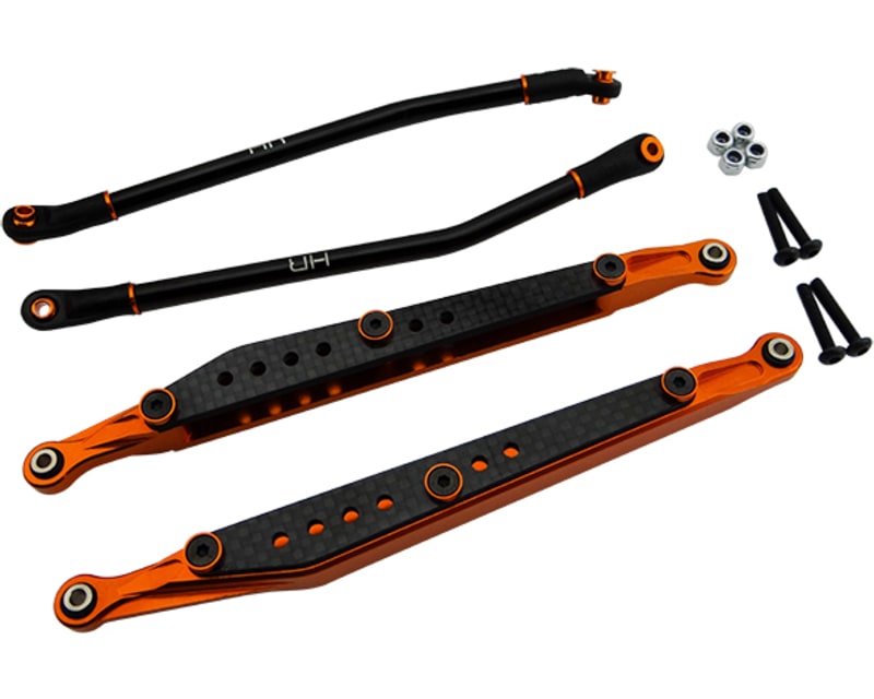 Orange Aluminum & Cf Link Set Axial Rr10 Smt10 Yeti