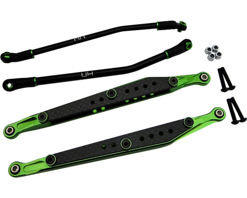Green Aluminum & Cf Link Set Axial Rr10 Smt10 Yeti
