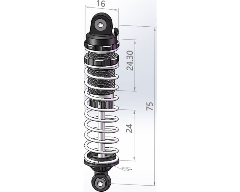 Tap to zoom Aluminum Damper Shock 75MM (2) fits Arrma Mini Kraton REAR