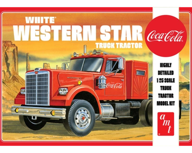 1/25 White Western Star Coca-Cola Semi Tractor Truck Model Kit