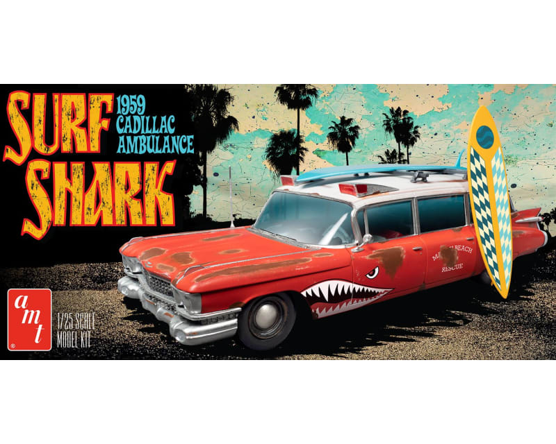 1959 Cadillac Ambulance Surf Shark 1:25 Plastic Model Kit