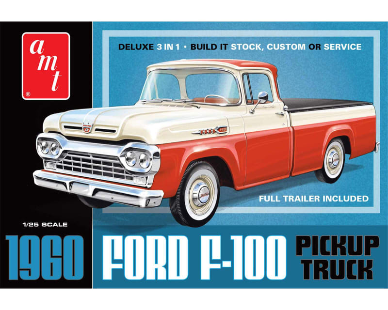 1960 F0RD F100 Pickup w/Trailer NEW TOOLING 1/25
