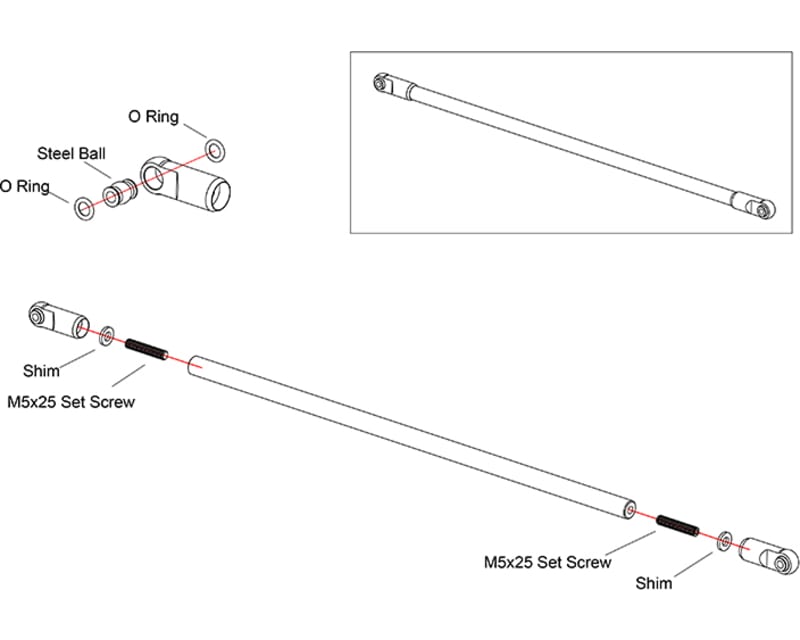Aluminum Upper Chassis Brace Rod Ends 6S BLX