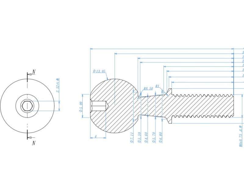 CNC S2 M6x14x37mm Pivot Ball (2) Arrma 1/8 1/7