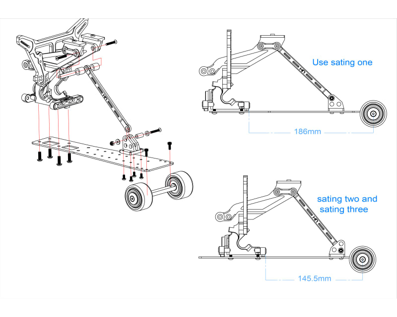 Speed Run Stainless Steel Wheelie Bar for Arrma 1/8