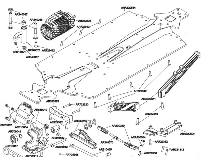 Aluminum Front Chassis Brace Arrma 1/7 On Road