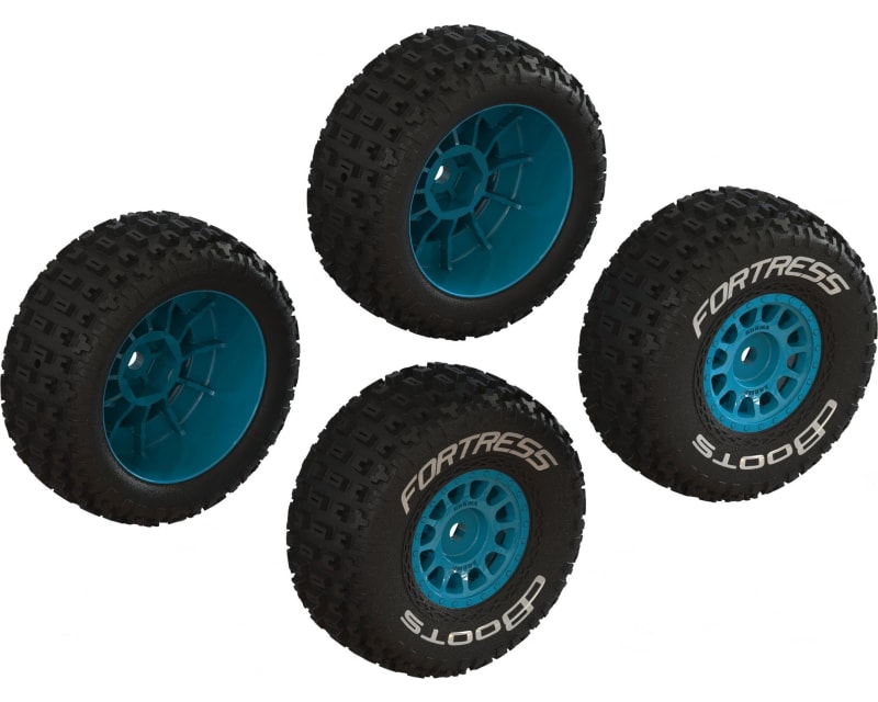dBoots 'FORTRESS' Tire Set Glued Blue 2 Pairs