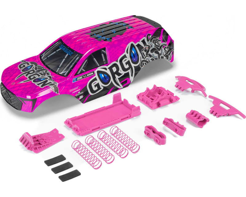 Tap to zoom GORGON Painted Decaled Trimmed Body Set Pink/Black