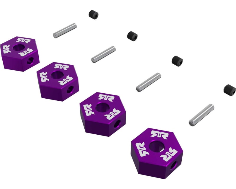 Tap to zoom 12mm Wheel Hex set Metal 4 pieces- Purple