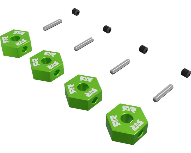Tap to zoom 12mm Wheel Hex set Metal 4 pieces- Green