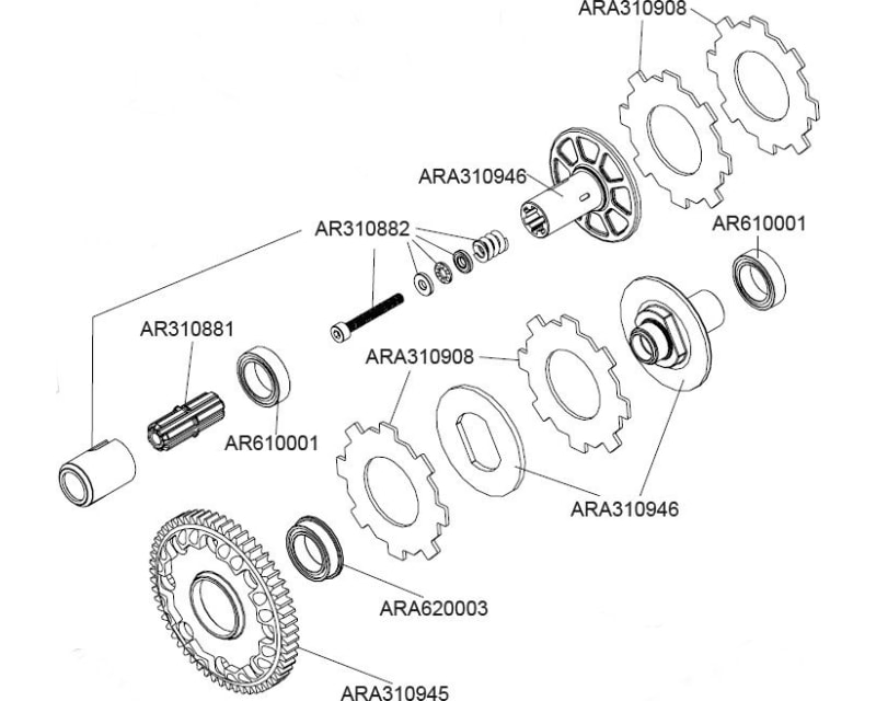 OT 57t Mod 0.8 Steel Spur Gear Arrma 1:10 4x4 Blx 3S 4S