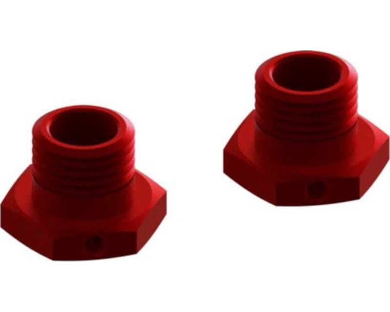 Aluminum Wheel Hex 17mm 14.6mm Thick Red 2