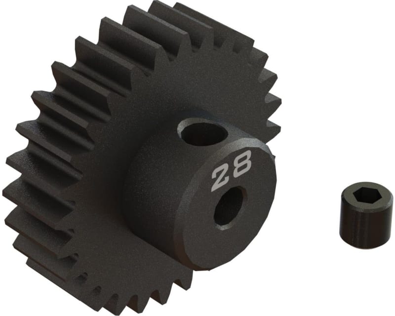 28T 0.8Mod 1/8 Bore CNC Steel Pinion Gear
